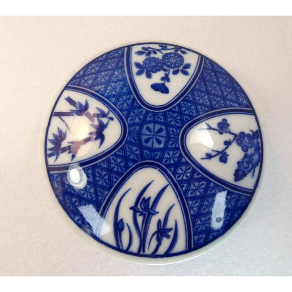 Vintage~Takahashi San Francisco (Japan)  Trinket Box Porcelain Blue White - Picture 7 of 7